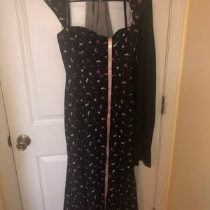House Of Cb Jaqueta Black Floral Dress 